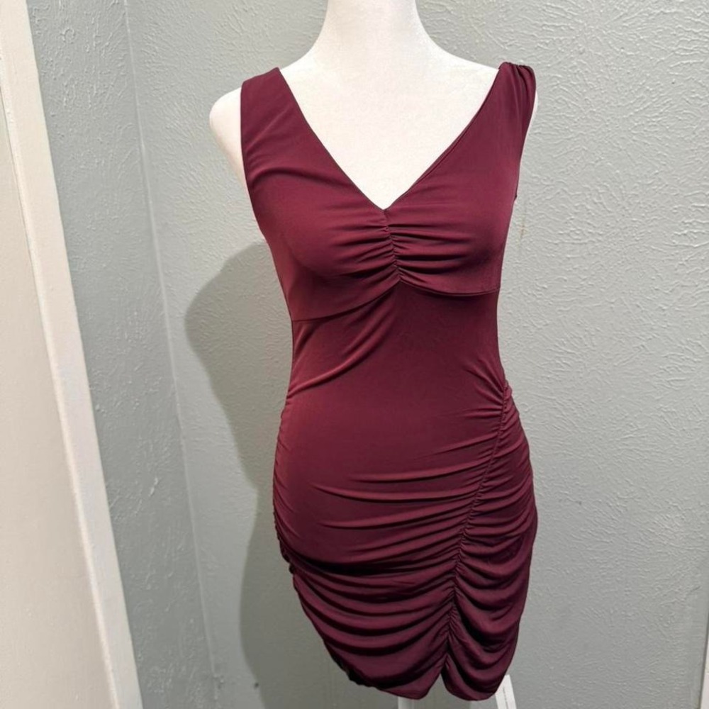 REFORMATION MAROON JERSEY MINI DRESS XS‎ NWT
